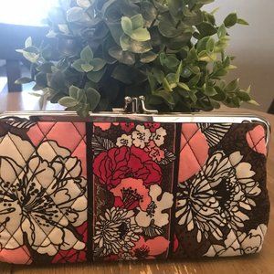 Vera Bradley Kisslock Wallet Mocha Rogue